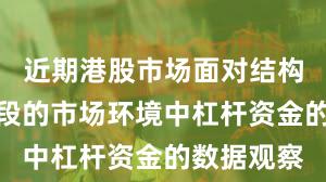 近期港股市场面对结构性行情阶段的市场环境中杠杆资金的数据观察